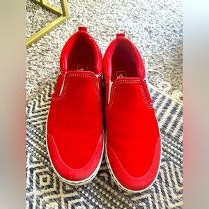 Youth red vans size 6 slip ons